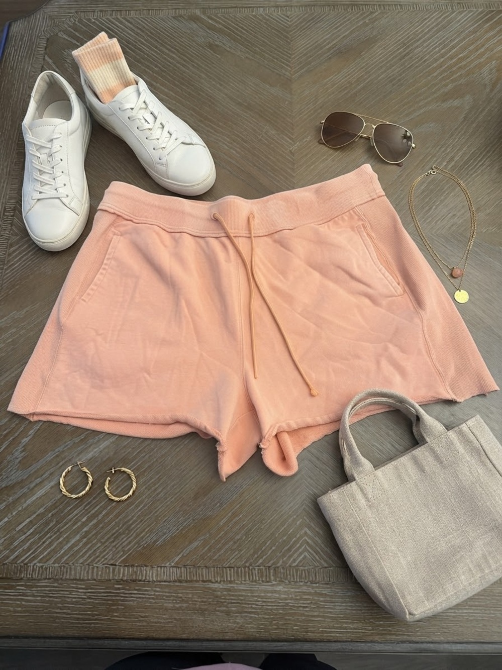 JoyLab Peach Knit Drawstring Athletic Shorts